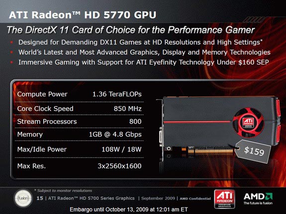 спецификации видеокарты Radeon HD 5770 спецификации видеокарты Radeon HD 5770