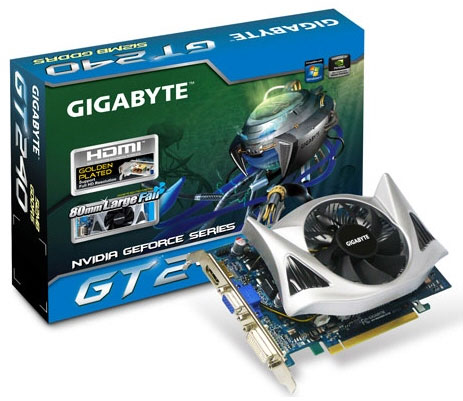 Видеокарта GIGABYTE GeForce GT240 GV-N240D5-512I 