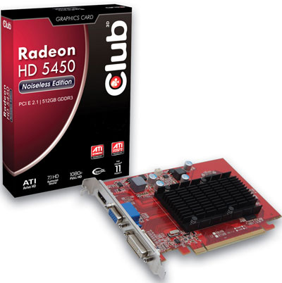 Club 3D Radeon HD 5450 Noiseless Edition Club 3D Radeon HD 5450 Noiseless Edition