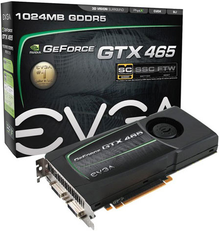 Видеокарта EVGA GeForce GTX 465 SuperClocked Видеокарта EVGA GeForce GTX 465 SuperClocked