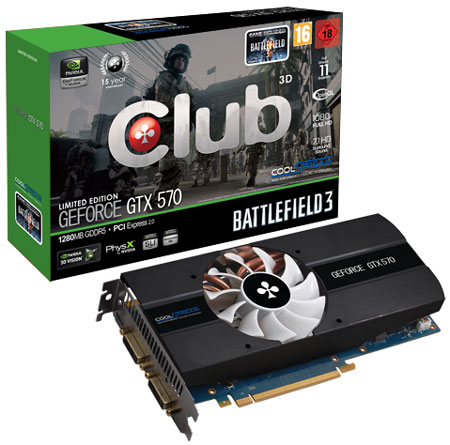 видеокарта Club 3D GeForce GTX 570 Battlefield 3 Limited Edition видеокарта Club 3D GeForce GTX 570 Battlefield 3 Limited Edition