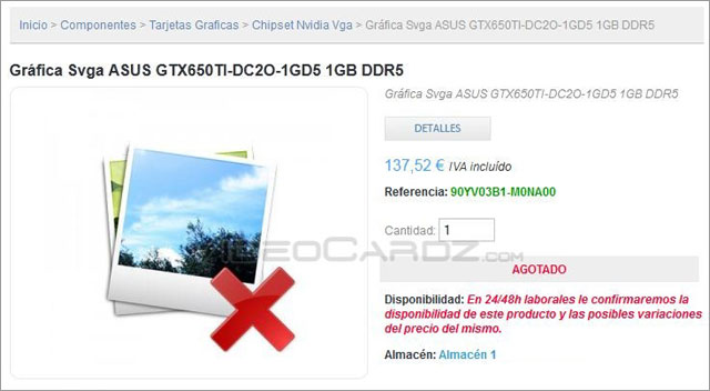 Видеокарта Asus GeForce GTX 650 Ti - предзаказ