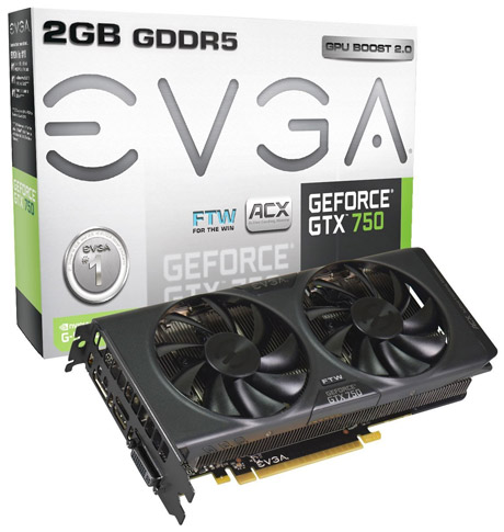 Видеокарта EVGA GeForce GTX 750 2GB FTW
