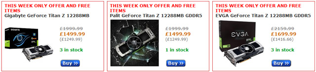 Цены на GeForce GTX Titan Z Цены на GeForce GTX Titan Z