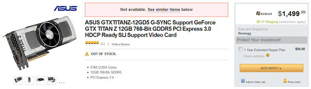 Цена на GeForce GTX Titan Z Цена на GeForce GTX Titan Z