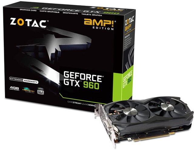 Видеокарта Zotac GTX 960 AMP Edition с 4 ГБ памяти