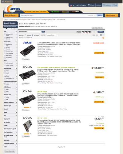 Продажа GeForce GTX Titan X