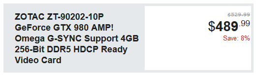 Видеокарта Zotac GeForce GTX 980 AMP! Omega Видеокарта Zotac GeForce GTX 980 AMP! Omega