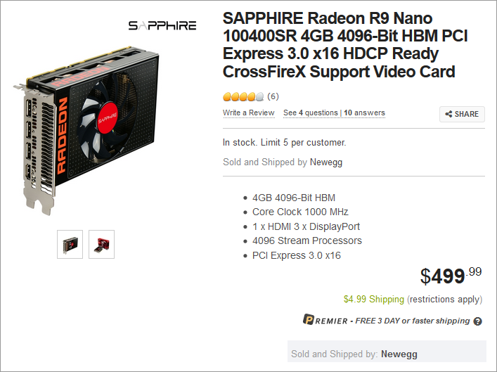 Видеокарта Radeon R9 Nano