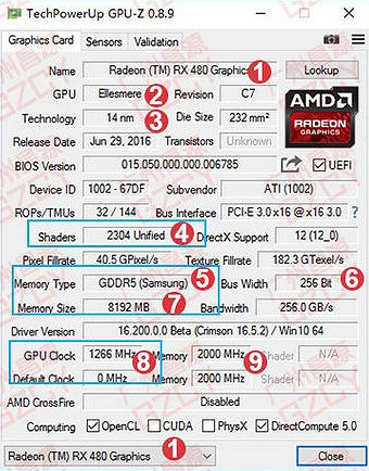 Видеокарта AMD Radeon RX 480