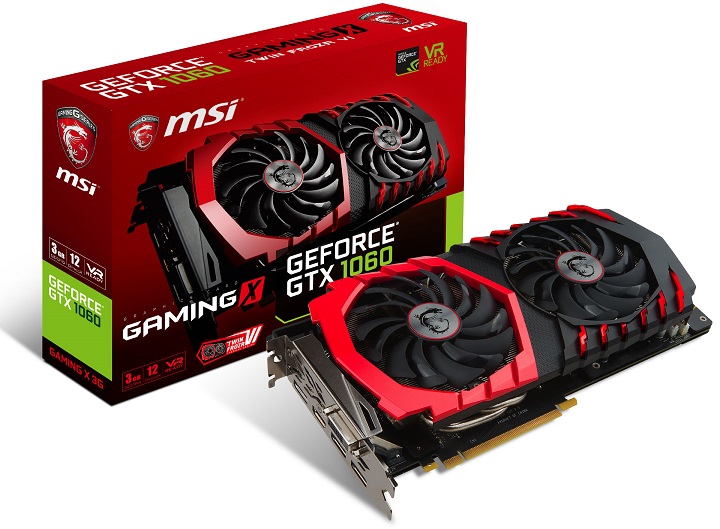 MSI представила свои варианты видеокарт GeForce GTX 1060 3 ГБ