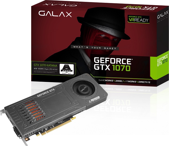 Galax GeForce GTX 1070 Katana — самая мощная однослотовая видеокарта