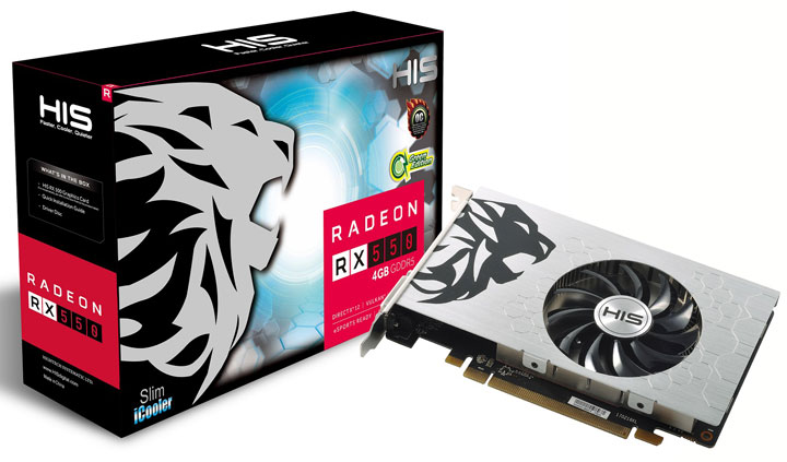 видеокарта HIS Radeon RX 550 Slim-iCooler OC