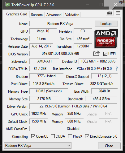 модифицированная видеокарта "Radeon RX Vega 59"