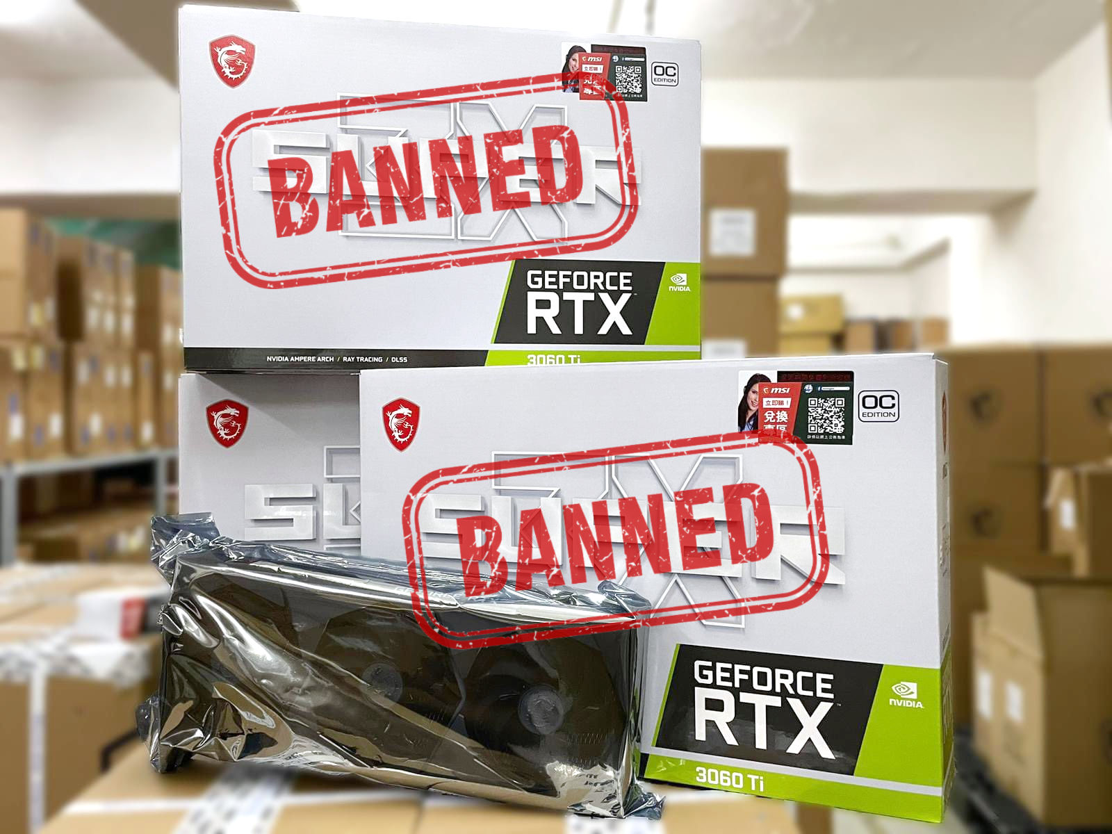 Nvidia хочет отменить видеокарты MSI GeForce RTX 3060 Ti Super 3X