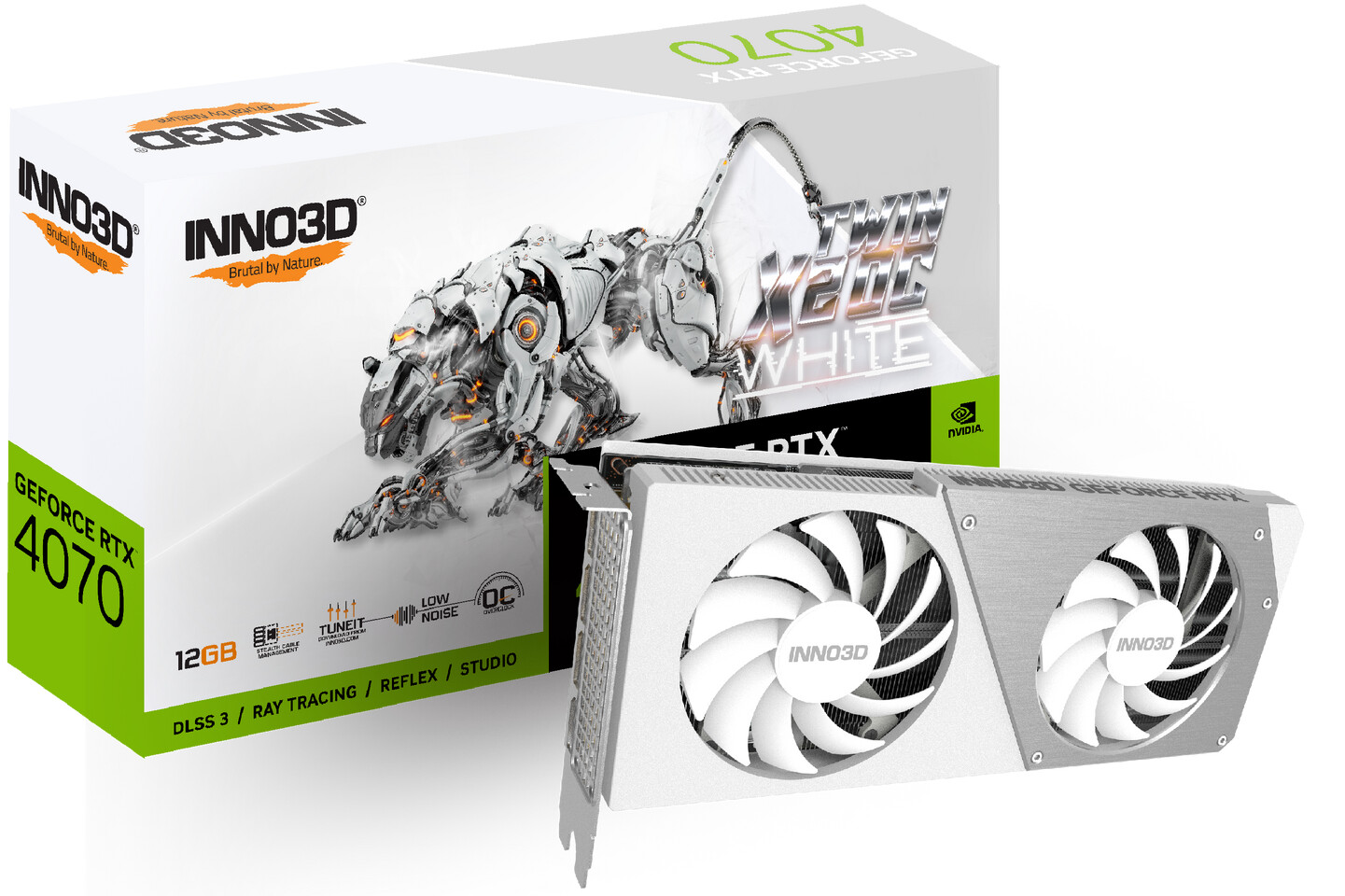 Inno3D выпустила белую GeForce RTX 4070 со скрытым разъемом питания