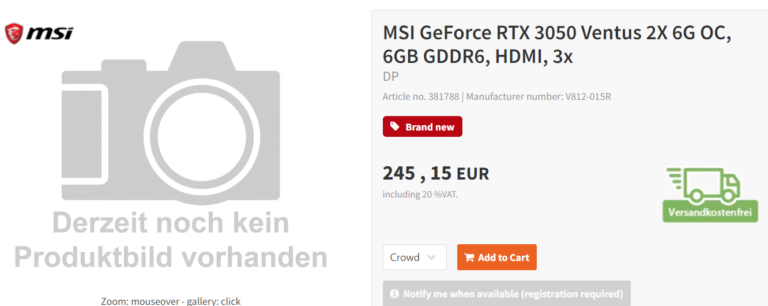 GeForce RTX 3050 6GB
