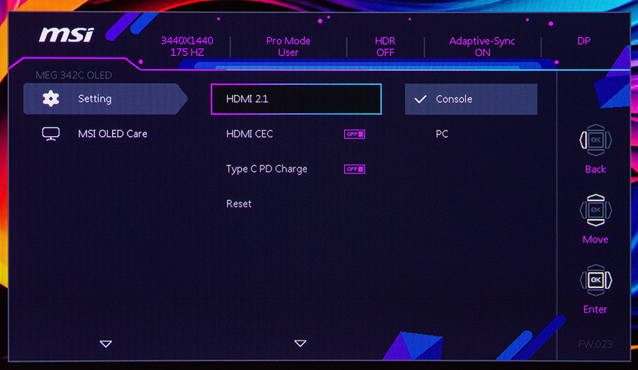 MSI MEG 342C QD-OLED