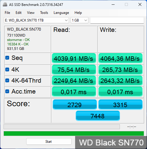 Kingston KC3000, Samsung 980 Pro та WD Black SN770