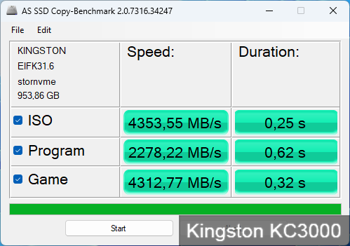 Kingston KC3000, Samsung 980 Pro та WD Black SN770