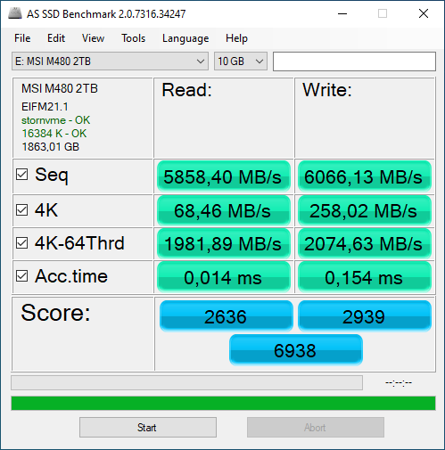 MSI Spatium M480 PCIe 4.0 NVMe M.2 2TB