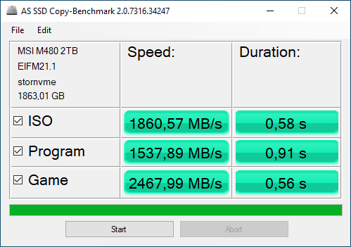 MSI Spatium M480 PCIe 4.0 NVMe M.2 2TB