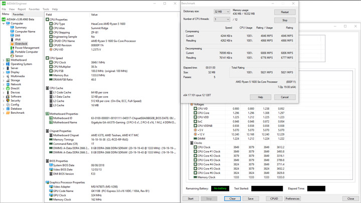 AMD Ryzen 5 1600, Gigabyte GA-AX370-Gaming и Adata XPG Gammix D10
