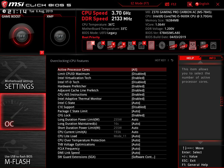 Изучение разгонного потенциала Intel Core i5-9600K