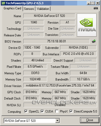 Видеокарта Inno3D GeForce GT 520