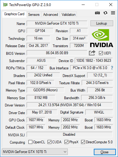 ASUS CERBERUS-GTX1070TI-A8G