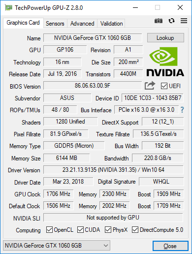 ASUS DUAL-GTX1060-6G