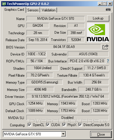 ASUS GTX970-DCMOC-4GD5