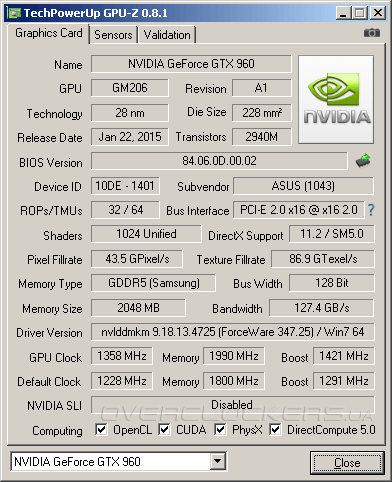 ASUS STRIX-GTX960-DC2OC-2GD5