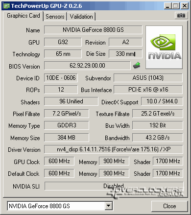 ASUS EN8800GS TOP/HTDP/384M