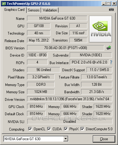 Inno3D GT 630 (N630-2DDV-D3CX)