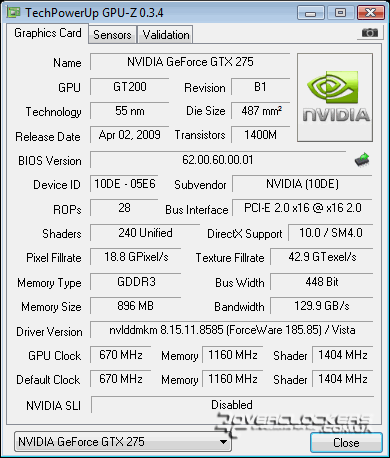 Характеристики Inno3D iChill GTX275 Accelero XXX