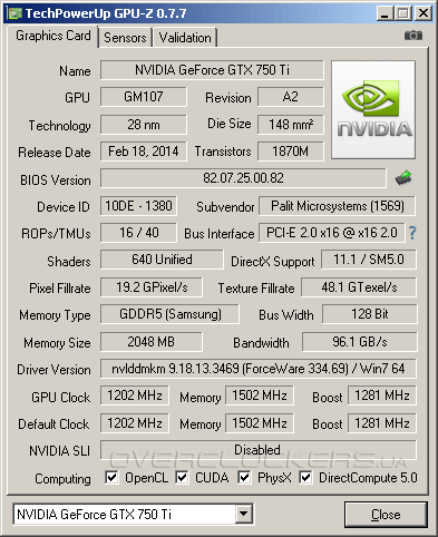 Palit GeForce GTX 750 Ti StormX Dual