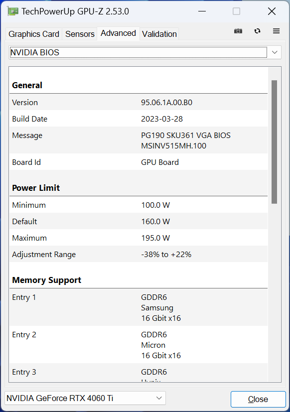 MSI GeForce RTX 4060 Ti Gaming X Trio 8G