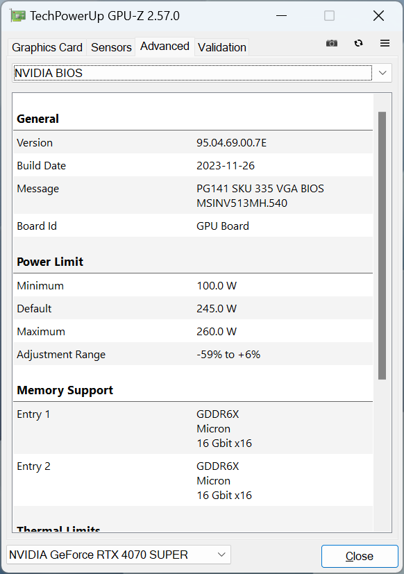 MSI GeForce RTX 4070 Super 12G Gaming X Slim