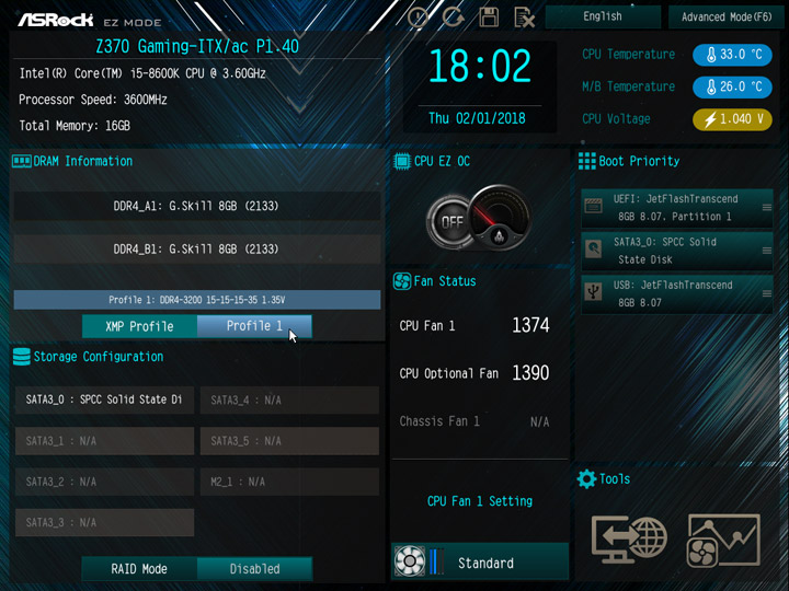 ASRock Fatal1ty Z370 Gaming-ITX/ac